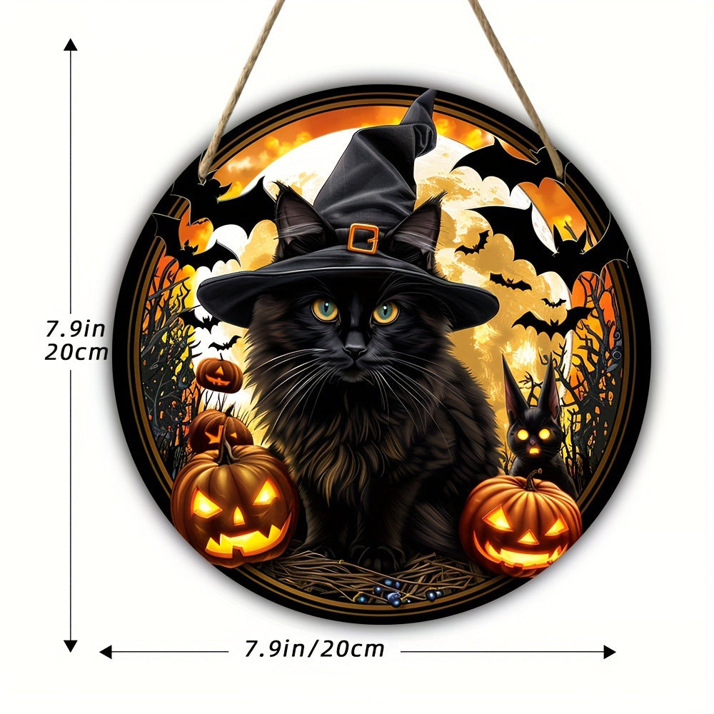 Acrylic Halloween Witch Pendant Color Disc Wall Decorations