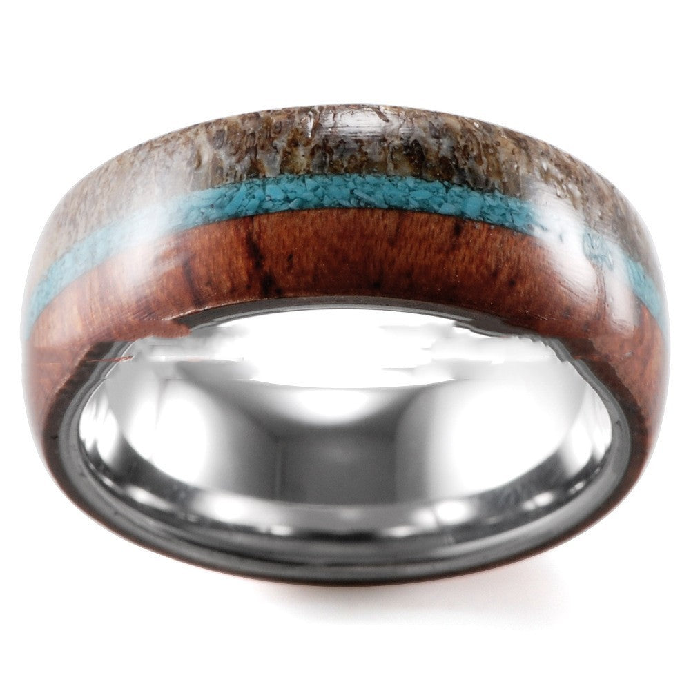 Fashion Tungsten Steel Antlers Ring