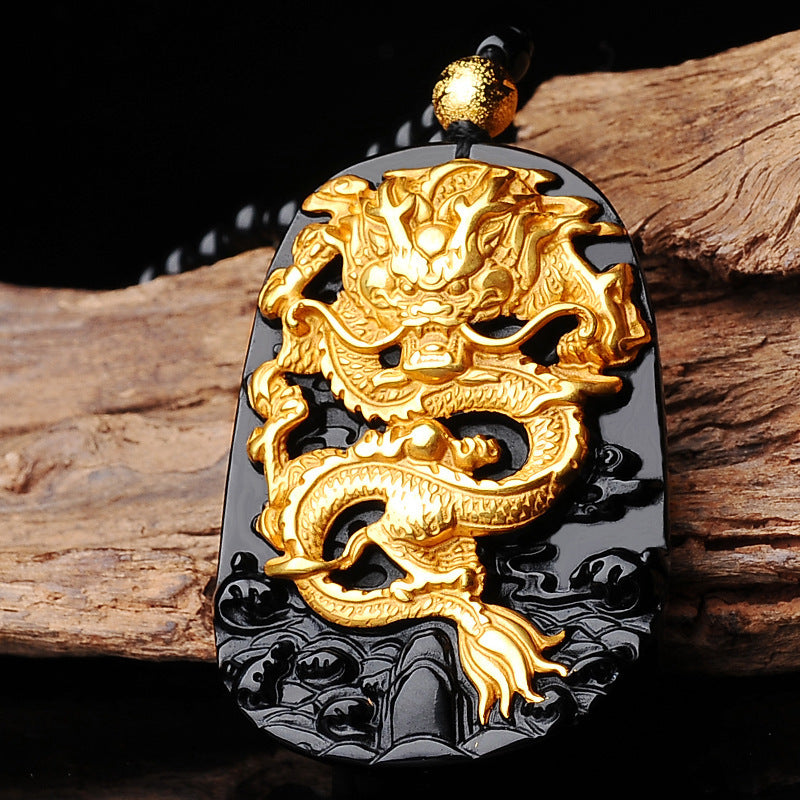 Golden Dragon Plated Pendant Necklace