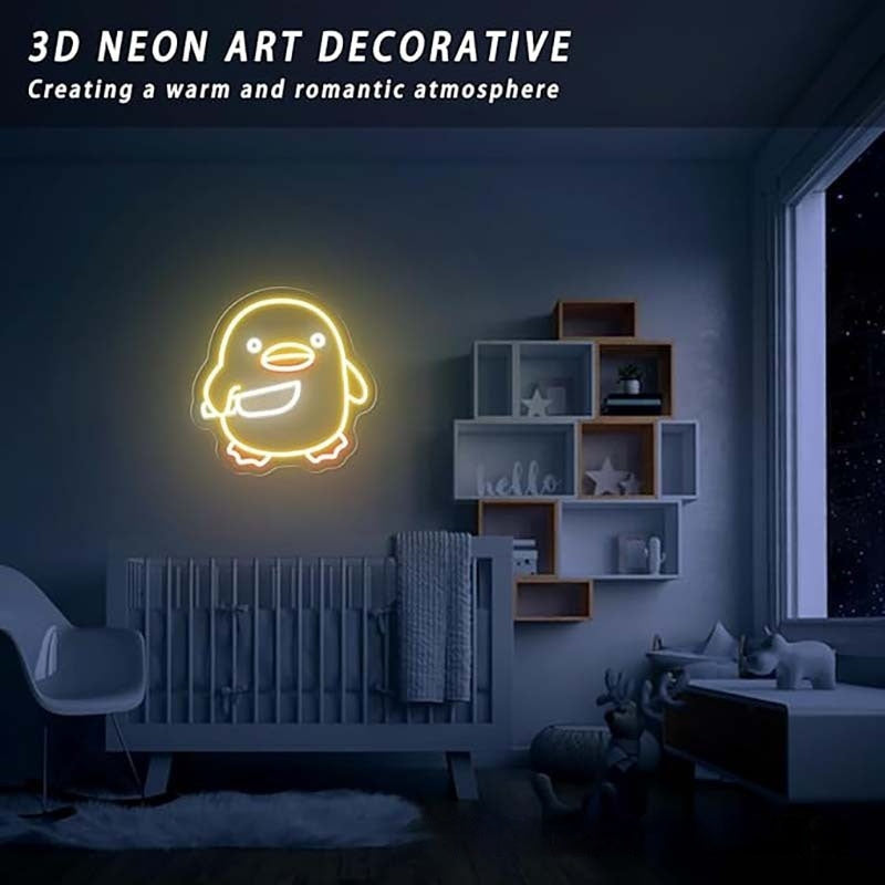 Duck Neon LED Light Dimmable Game Room Wall Decoration
