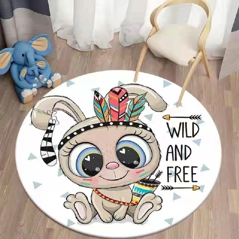 Printed Coffee Table Hanging Basket Cartoon Carpet Living Room Cloakroom Bedside Blanket