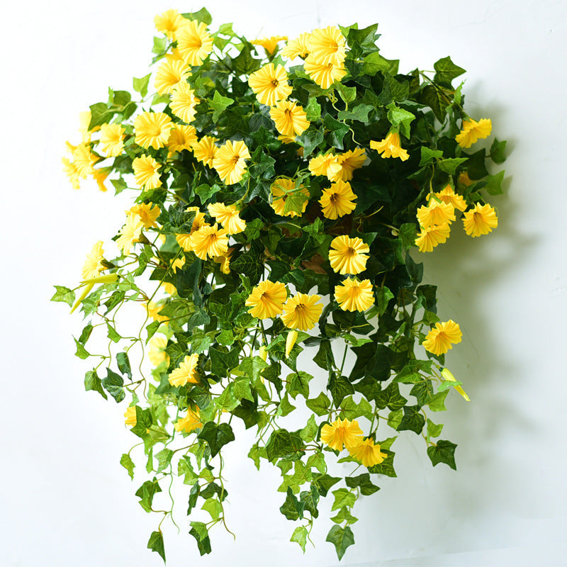 Hanging Basket Plastic Fake Flower Rattan Wall Hanging Decoration