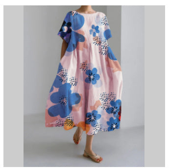 Women's 3D Printed Cotton-like Casual Fashion Dress