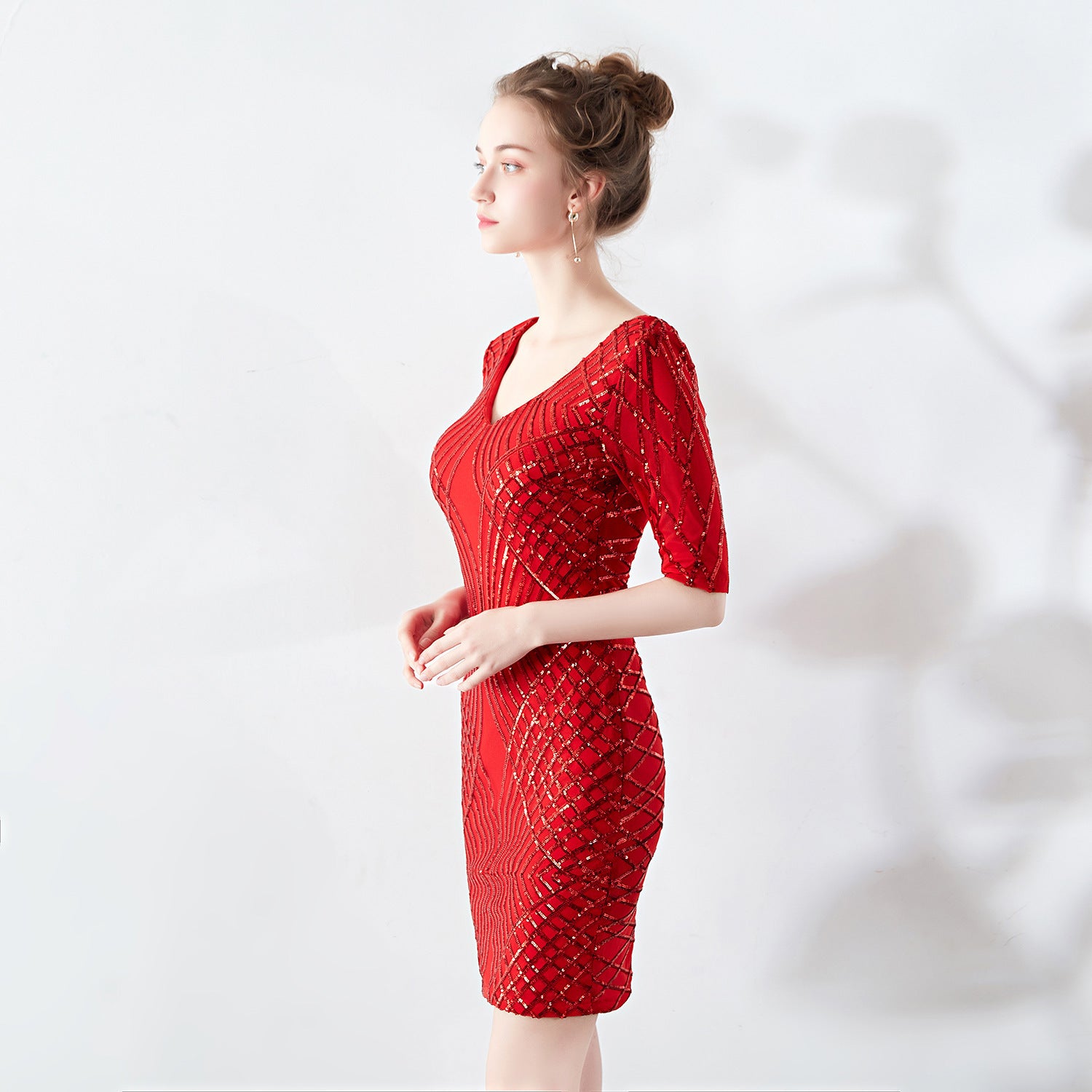 Women's Fashion Elegant Sequins Dress Party Gathering Dress