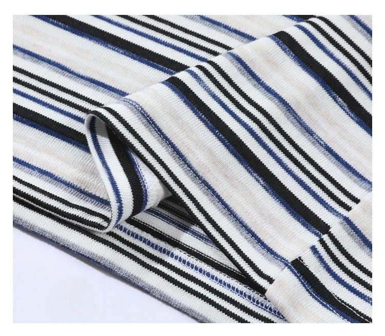 Men's Striped Loose Artistic Youth Fresh T-shirt