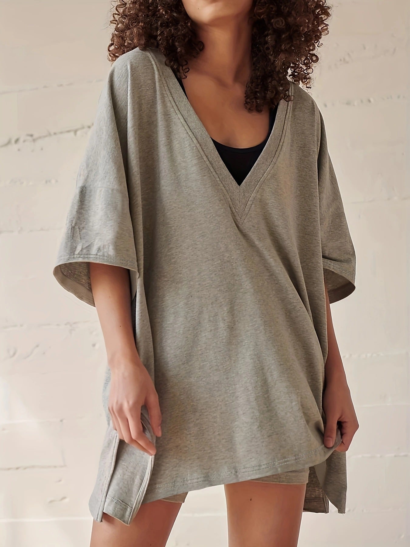 Women's Fashion Short Sleeve T-shirt High Waist Figure Flattering Shorts Casual Two Pieces