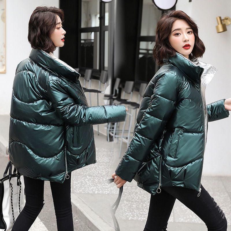 Women's short shiny down padded jacket