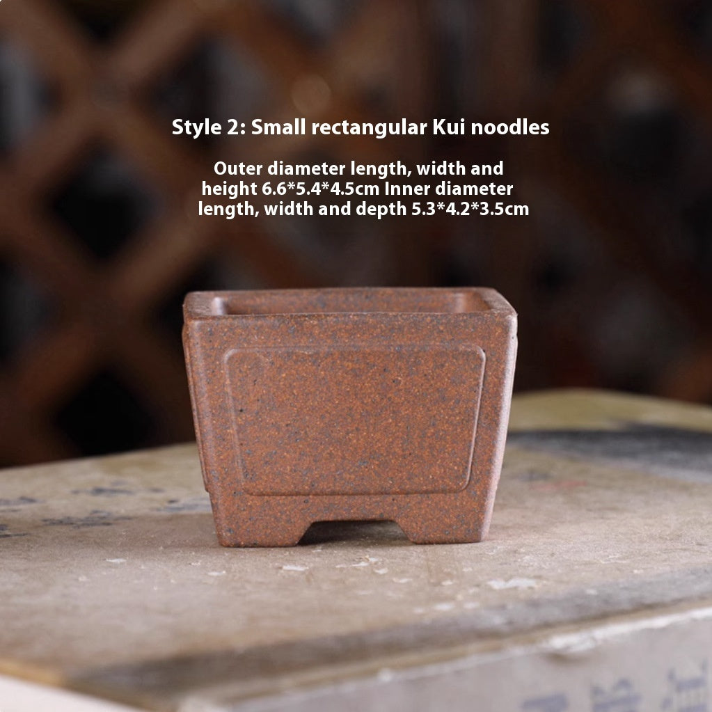 Purple Sand Flower Pot Handmade Miniature Desktop Pot