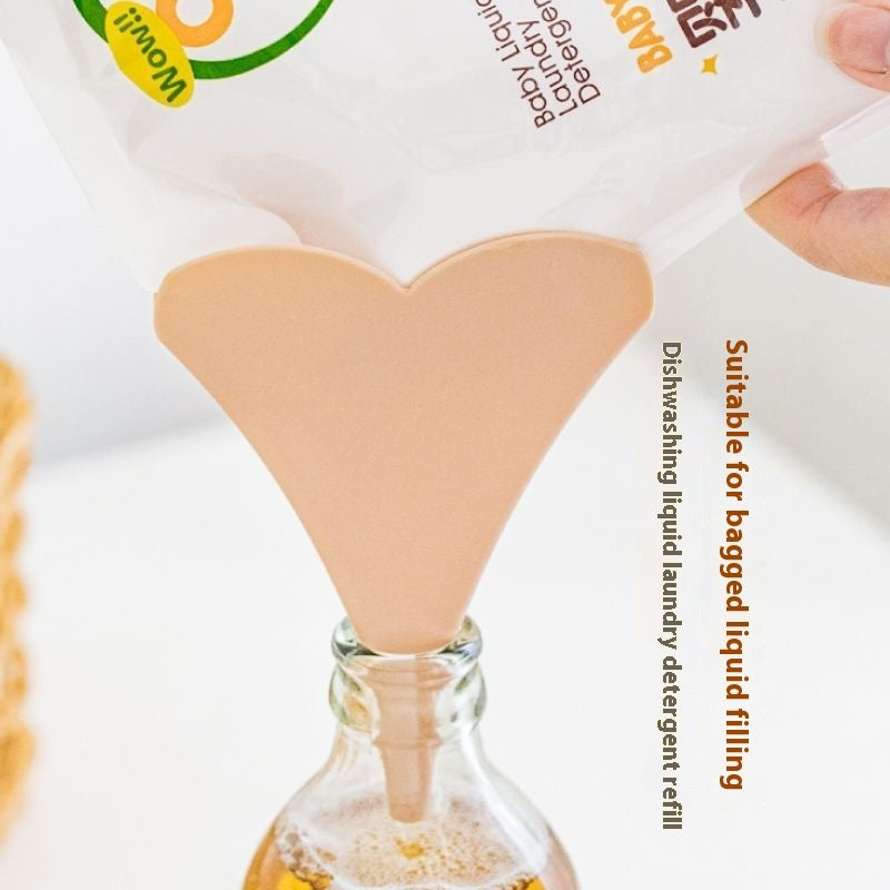 Heart-shaped Silicone Funnel Household Fan-shaped Large Diameter Multifunctional