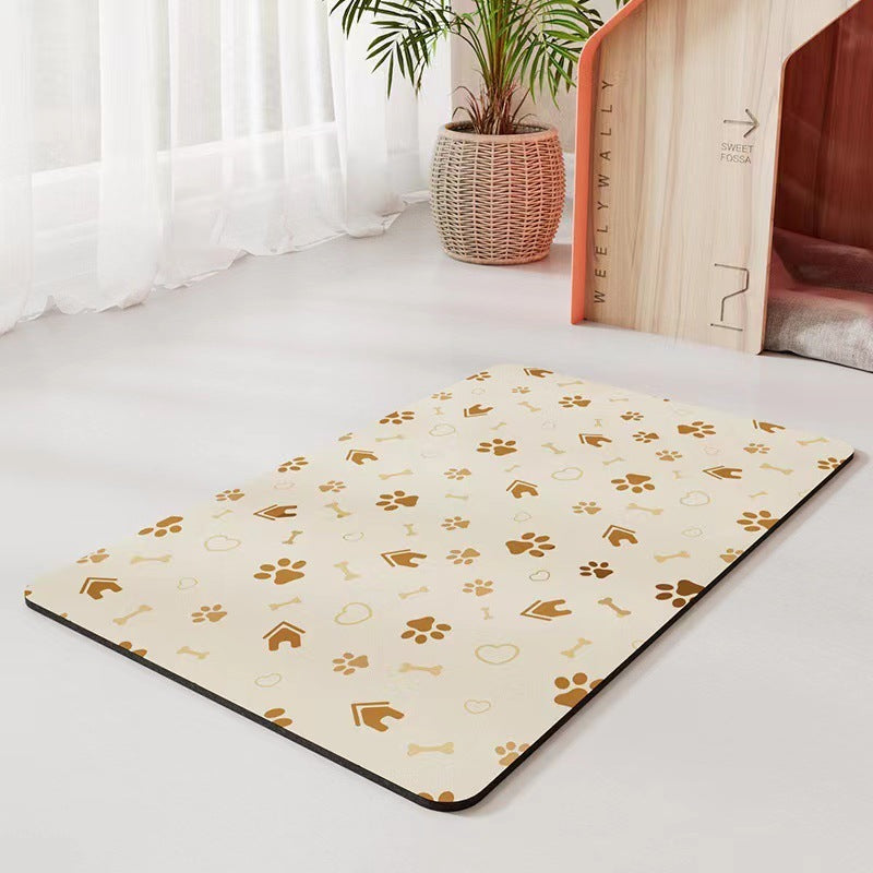 Pet Diatom Ooze Floor Mat Dogs And Cats Eating Mat Spill-proof Waterproof Quick-drying Placemat