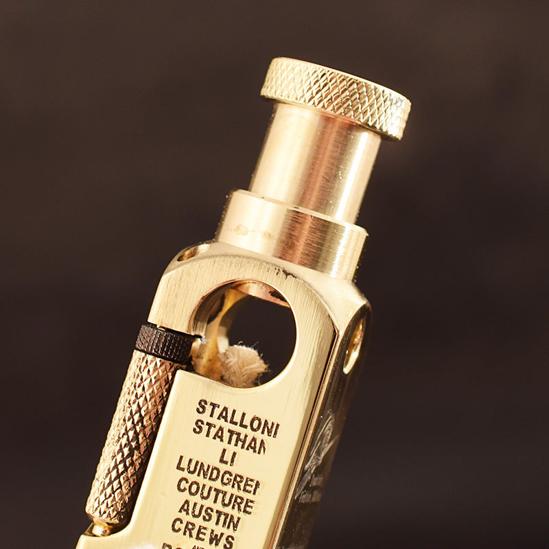 Heavy Duty Trench Shaped Brass Lighter Laser Engraving