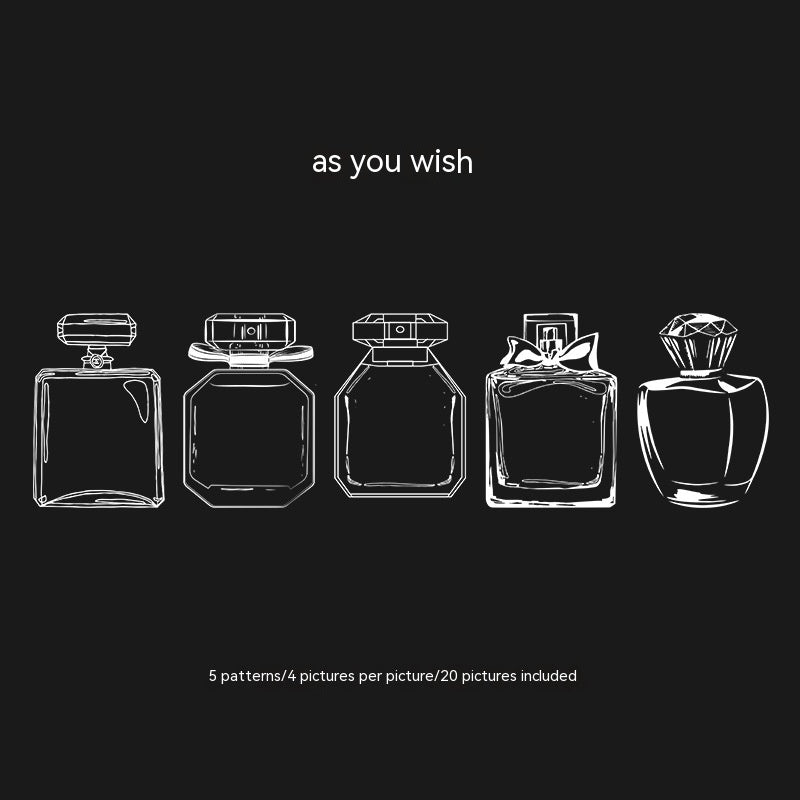 Dried Flower Bookmark Creative Glass Bottle Container PET Sticker Bookmark