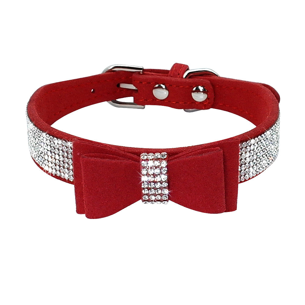 Shiny Hot Rhinestone Dog Cat Comfortable Korean Velvet Pet Leash