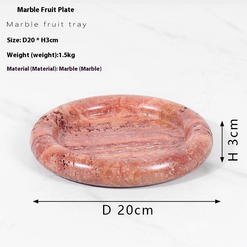 Household Fashion Natural Marble Round Fruit Plate