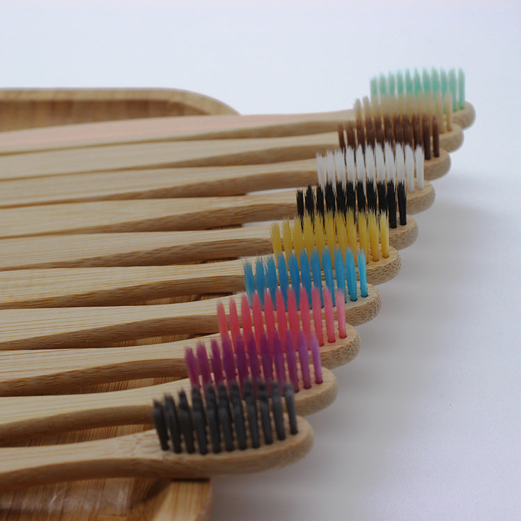 Hotel Homestay Log Brush Bamboo Carbon Hair Bristle Non-disposable Toothbrush