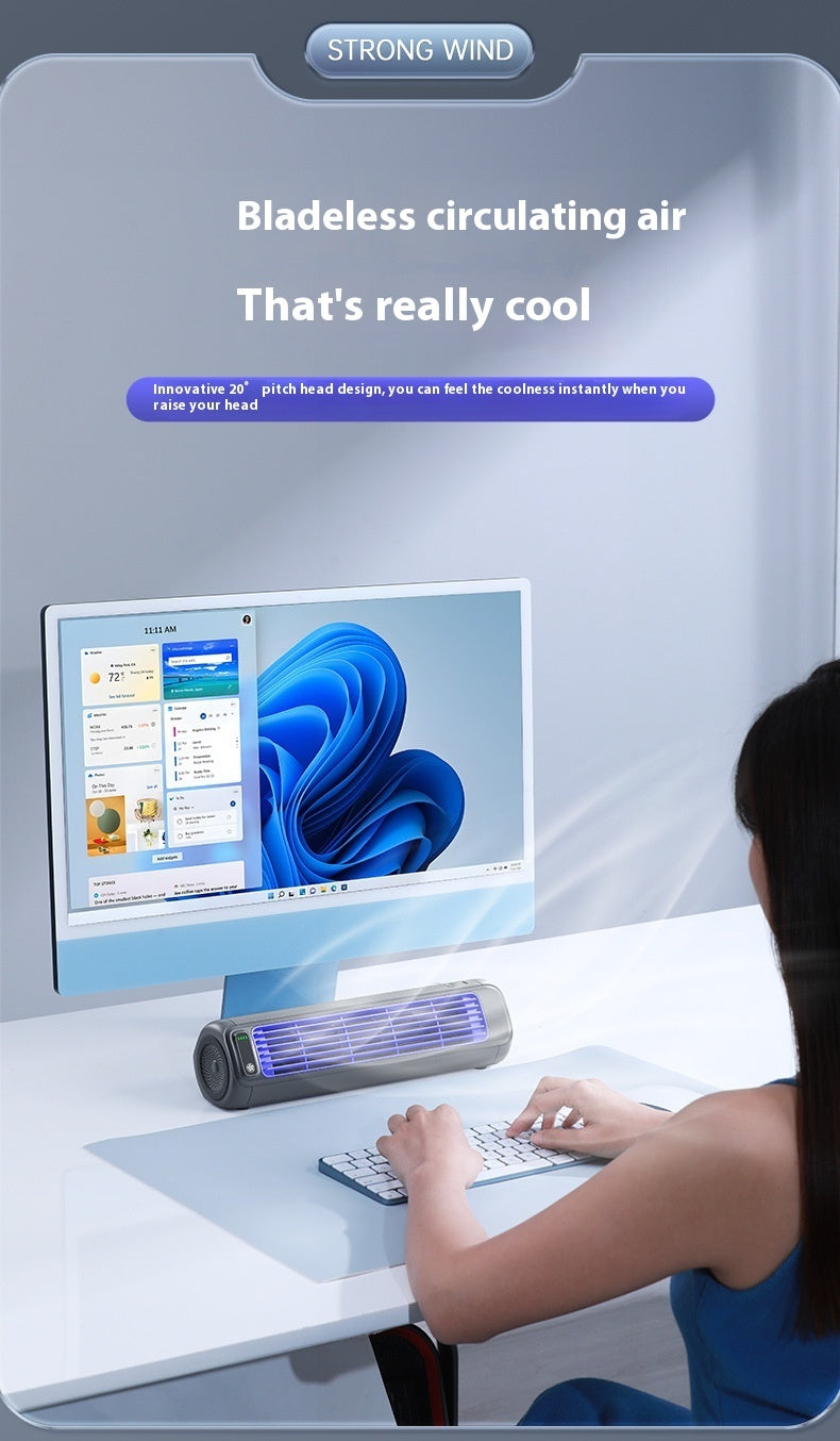 Super Large Wind Wireless Binding Multi-purpose Wall-mounted Tower Fandesktop Portable Blade-free Little Fan