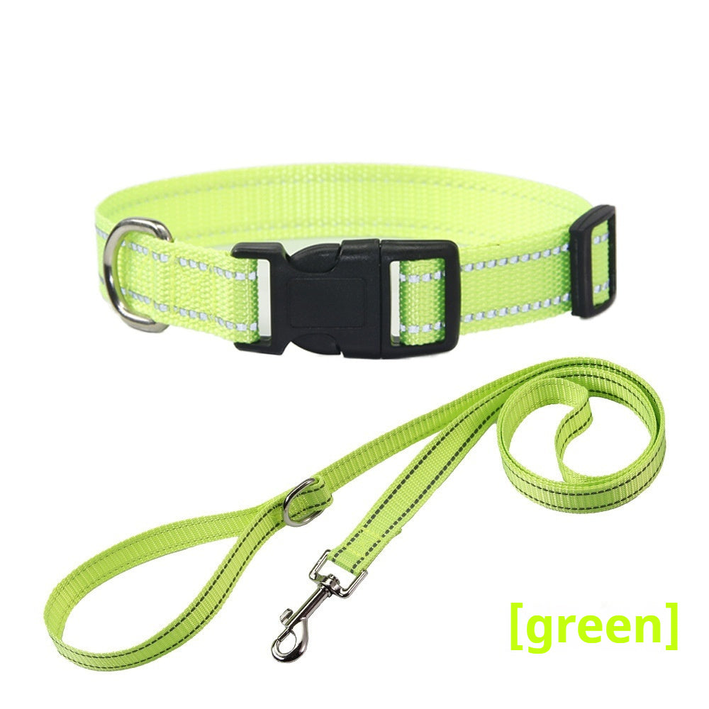Reflective Dog Collar Outdoor Hand Holding Rope