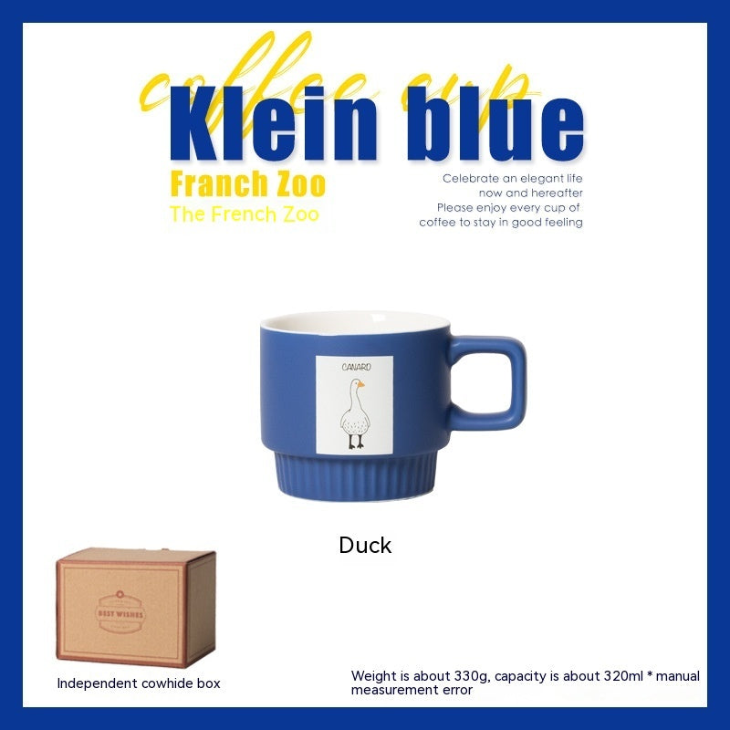 Klein Blue French Animal Coffee Cup Ceramic Latte Art Drinking