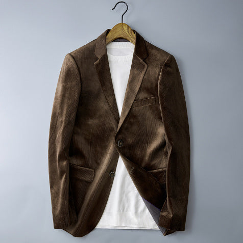 Business Autumn Leisure Retro Cotton Slim Corduroy Suit