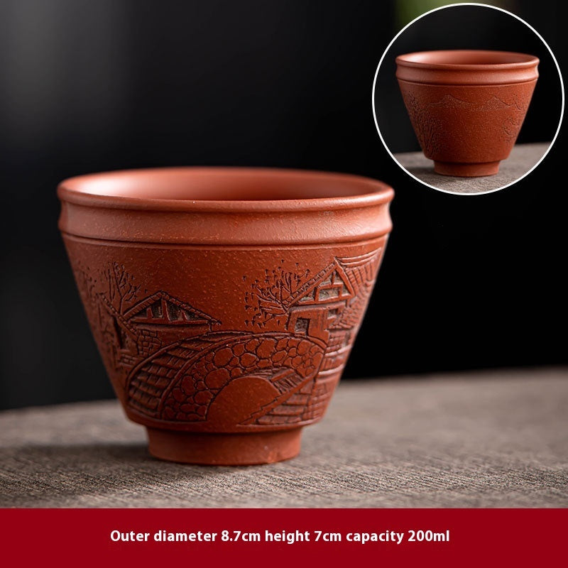 Yixing Purple Sand Pile Painting Personal Cup