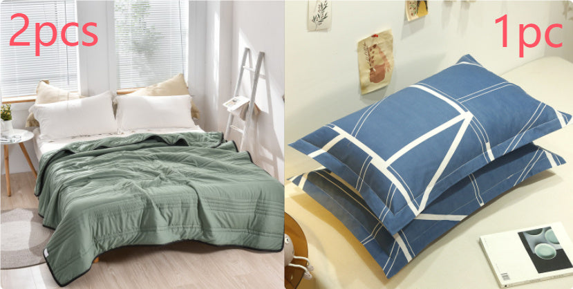 Pure Color Washed Air Conditioner Summer Cooling Thin Single Double Washable Quilt