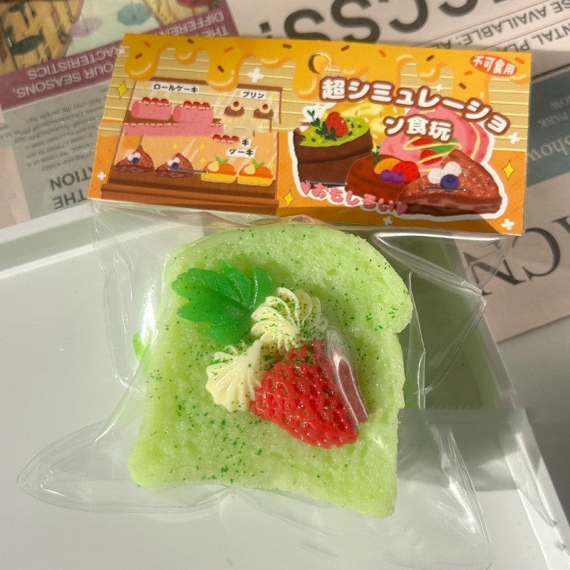 Cake Strawberry Toast Decompression Toy