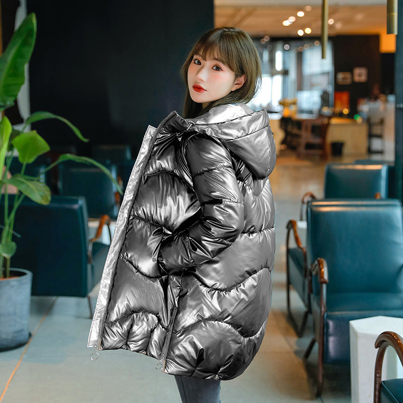 Mid-length Winter Loose Fashion Hooded Down Cotton Jacket