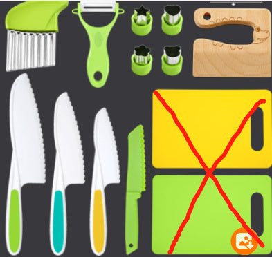 Wave Cutting Board Plastic Fruit Knife Set