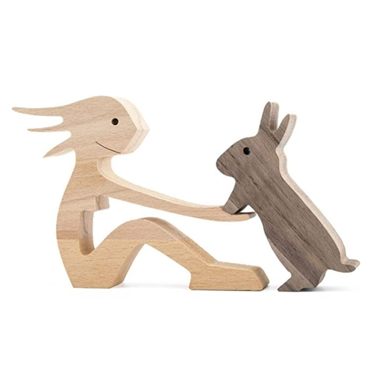 DIY Figurine Wood Sculpture Home Decoration