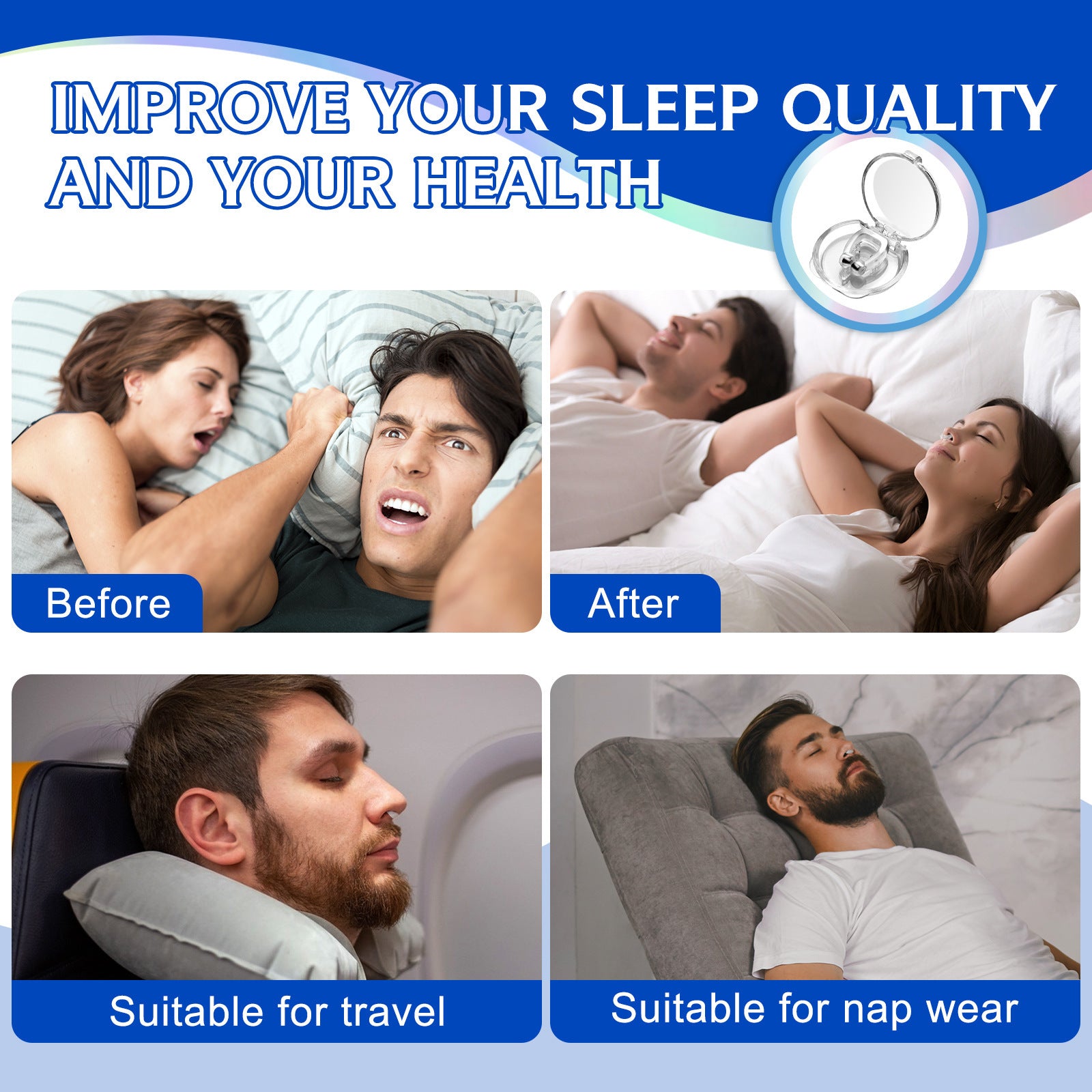 Anti-snoring Men And Women Adult Sleep Silicone Nasal Splint