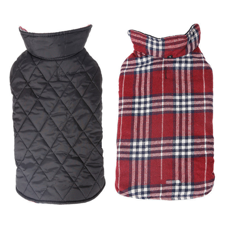 Factory direct waterproof reversable lattice pet dog suit jacket pet dog clothes spot