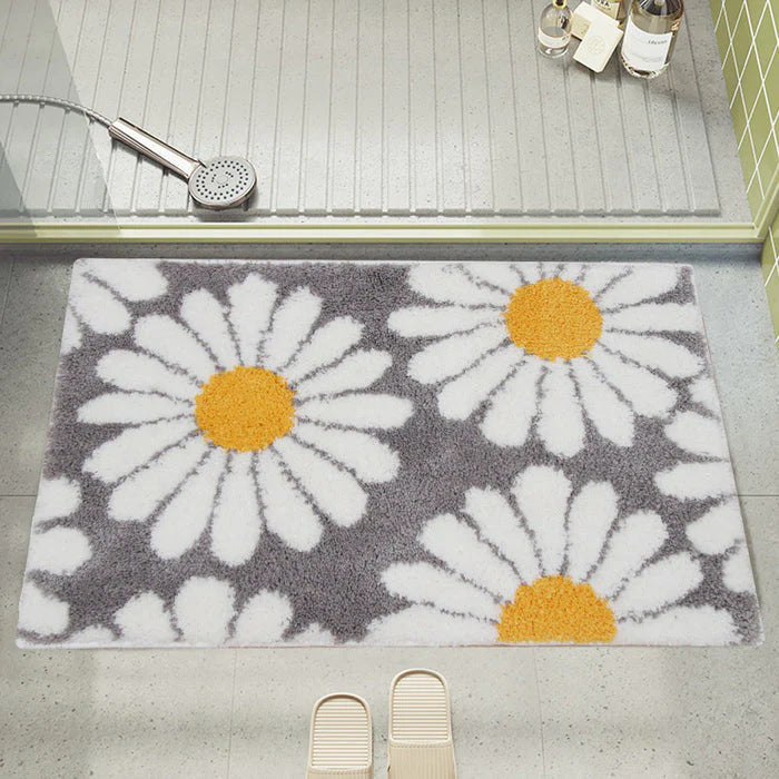 Cashmere-like Floor Mat Cross-border Flower Home Bathroom Non-slip Floor Mat