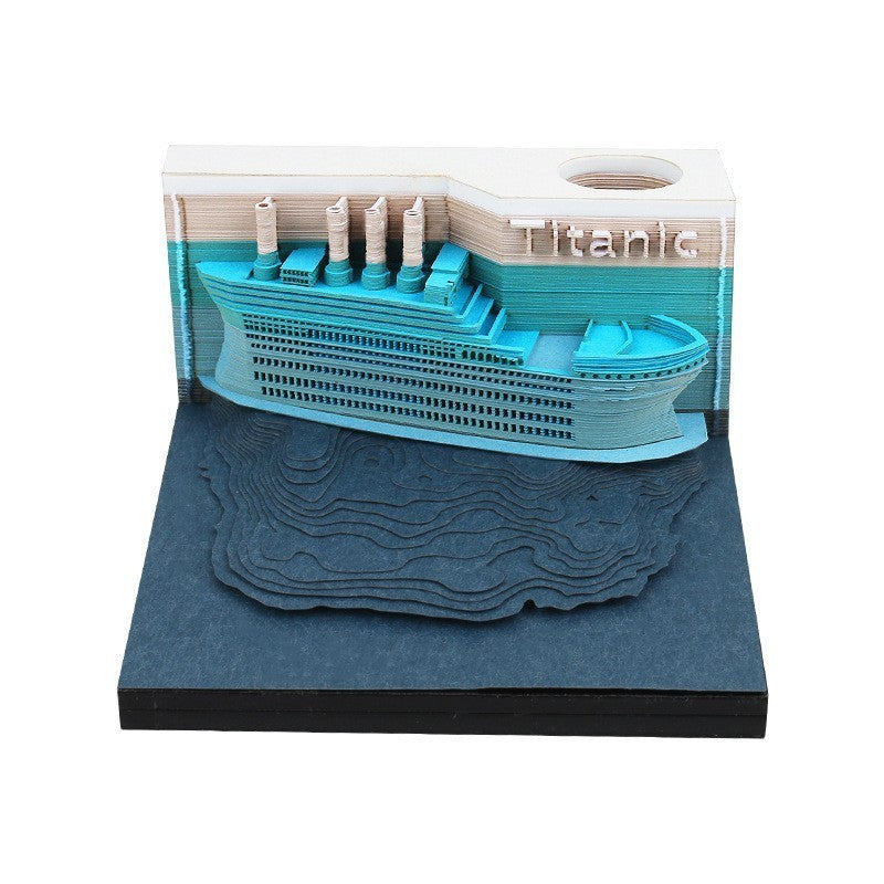 Creative Gift Paper Carved Model 3D Memo