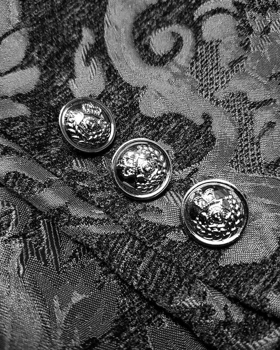 Fashion Men's Gothic Steampunk Tail Jacket Black Brocade Brocade Wedding Coat