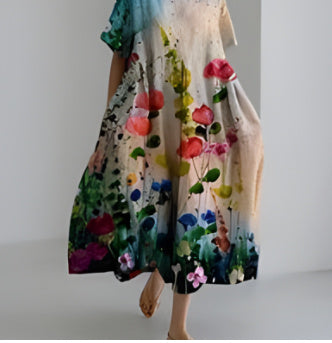 Women's 3D Printed Cotton-like Casual Fashion Dress