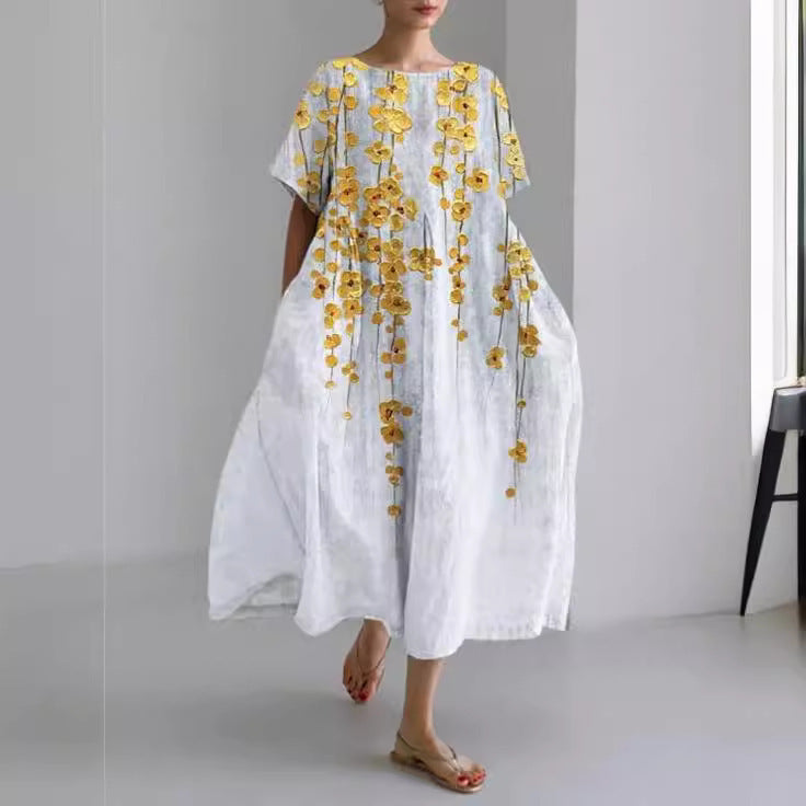 Ladies New 3D Craft Round Neck Dress