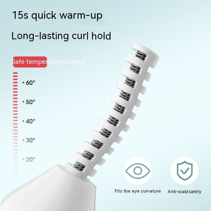 Electric Heating Bruch Head Eyelash Curler Long-lasting Curling Shaping Beauty Instrument