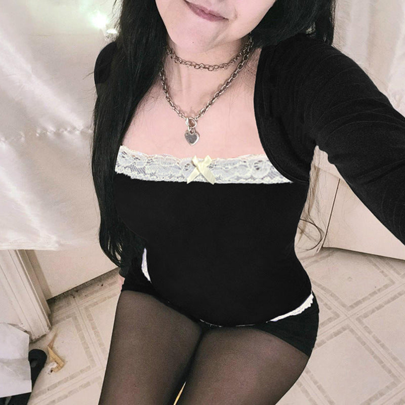 Gentle Temperament All-matching Slim Fit Slimming Hot Girl Bottoming Top