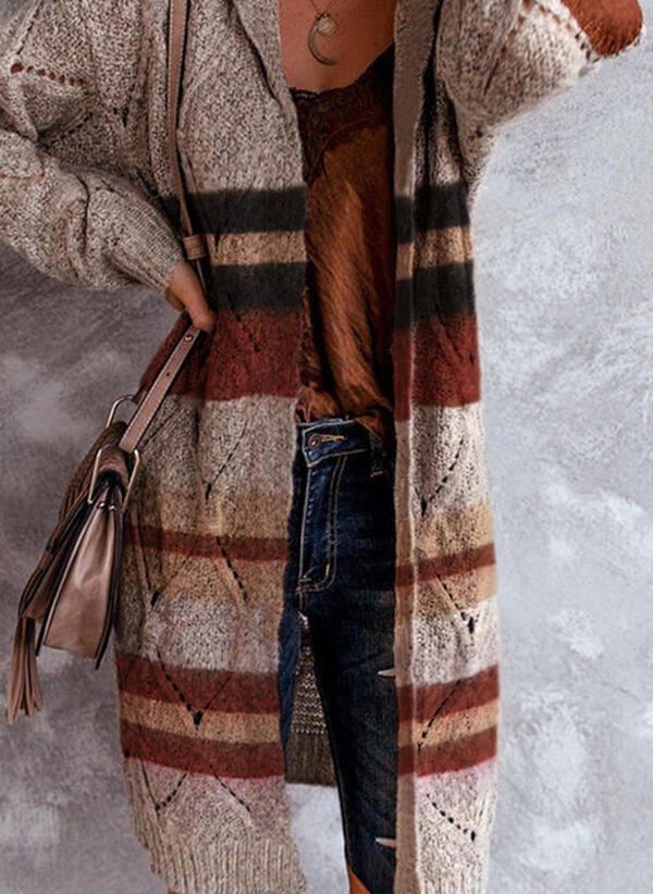 Sweater Cardigan Women'S European And American Long-Sleeved Mid-Length Sweater Coat