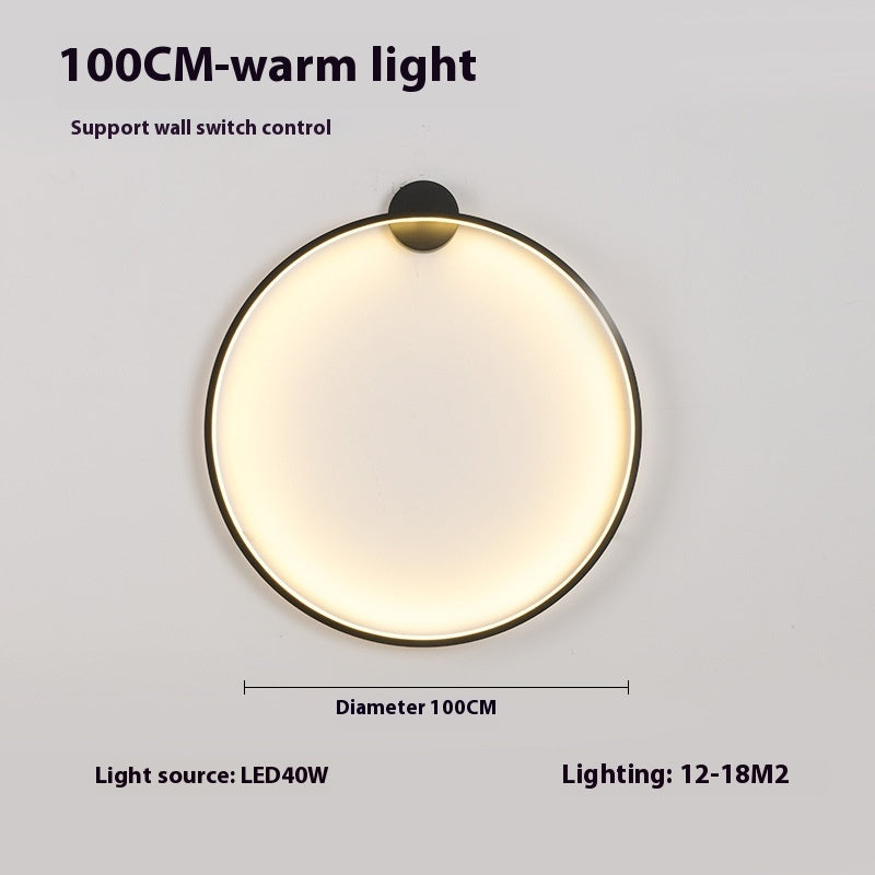 Minimalist Round Bedroom Bedside Lamp Wireless Living Room Sofa Background Wall Hotel Decorative Wall Lamp