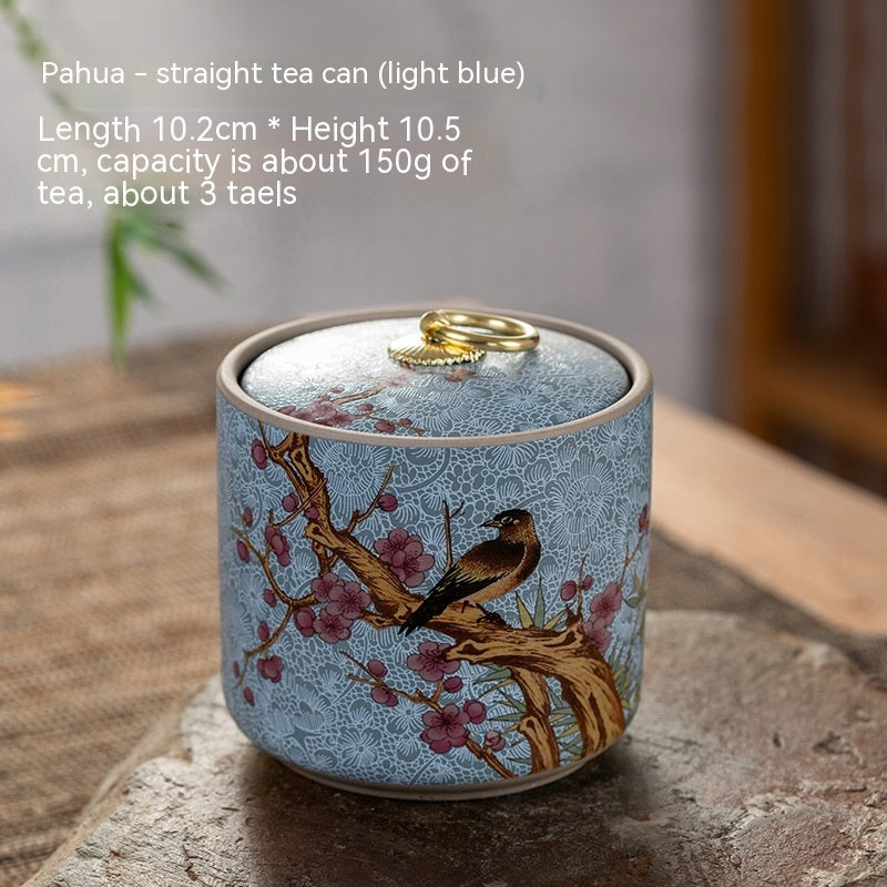 Enamel Ceramic Tea Cans Stoneware Sealed Cans Black Container Capacity