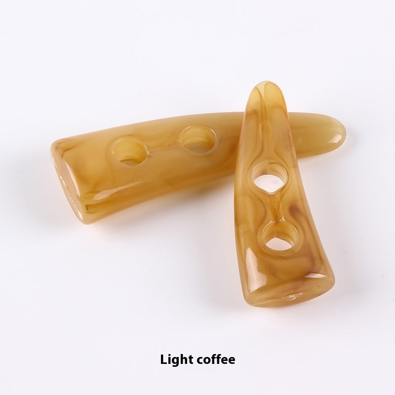 Acrylic Horn Button Oval Olive Buckle