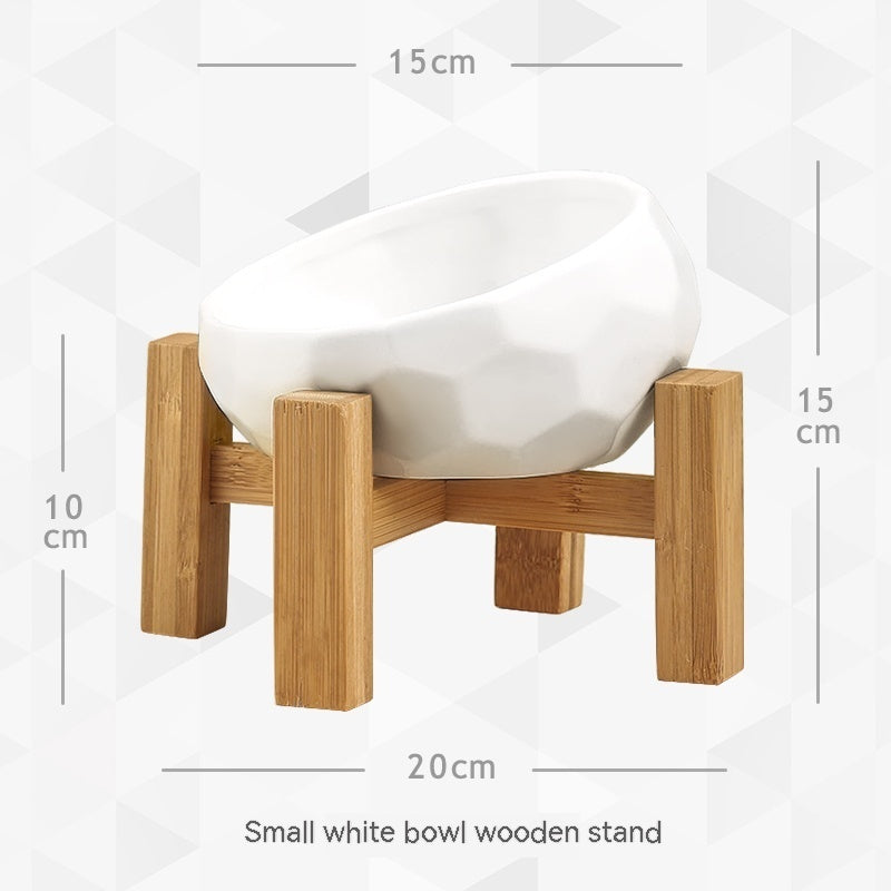 Yuanmiao Cat Bowl Ceramic Cat Food Bowl Protect Cervical Spine Cat Double Bowl Dog Water Bowl Food Bowl Dog Bowl Pet Bowl