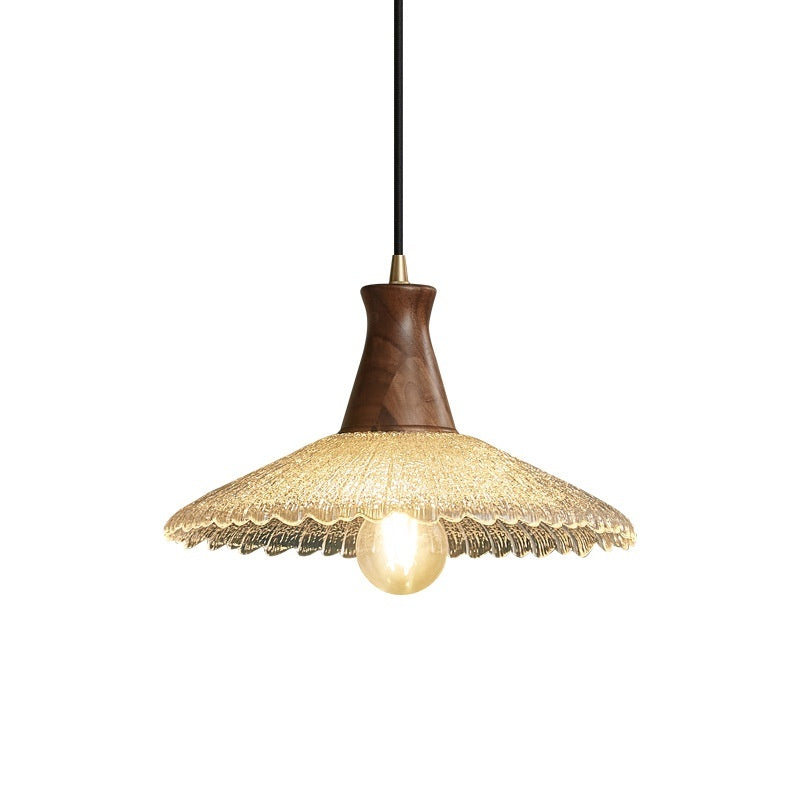 Retro Simple Restaurant And Cafe Xuan Brass Glass Chandelier