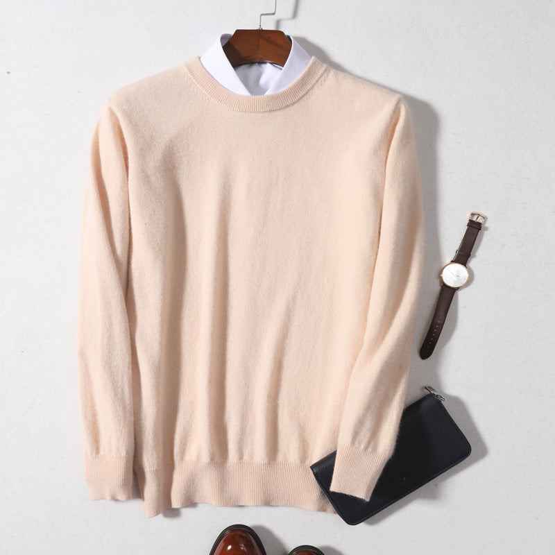 Men's Round Neck Pullover Slimming Business Casual Plus Size Sweater