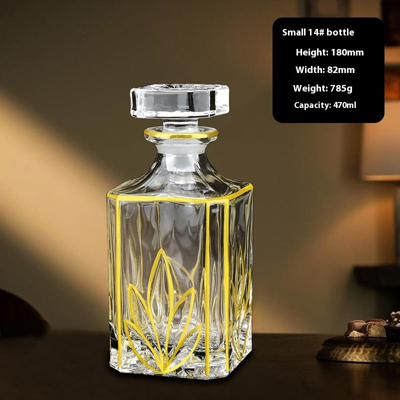 Hand-painted Gold Glass Wine Bottle Internet Celebrity Home High-end Wine