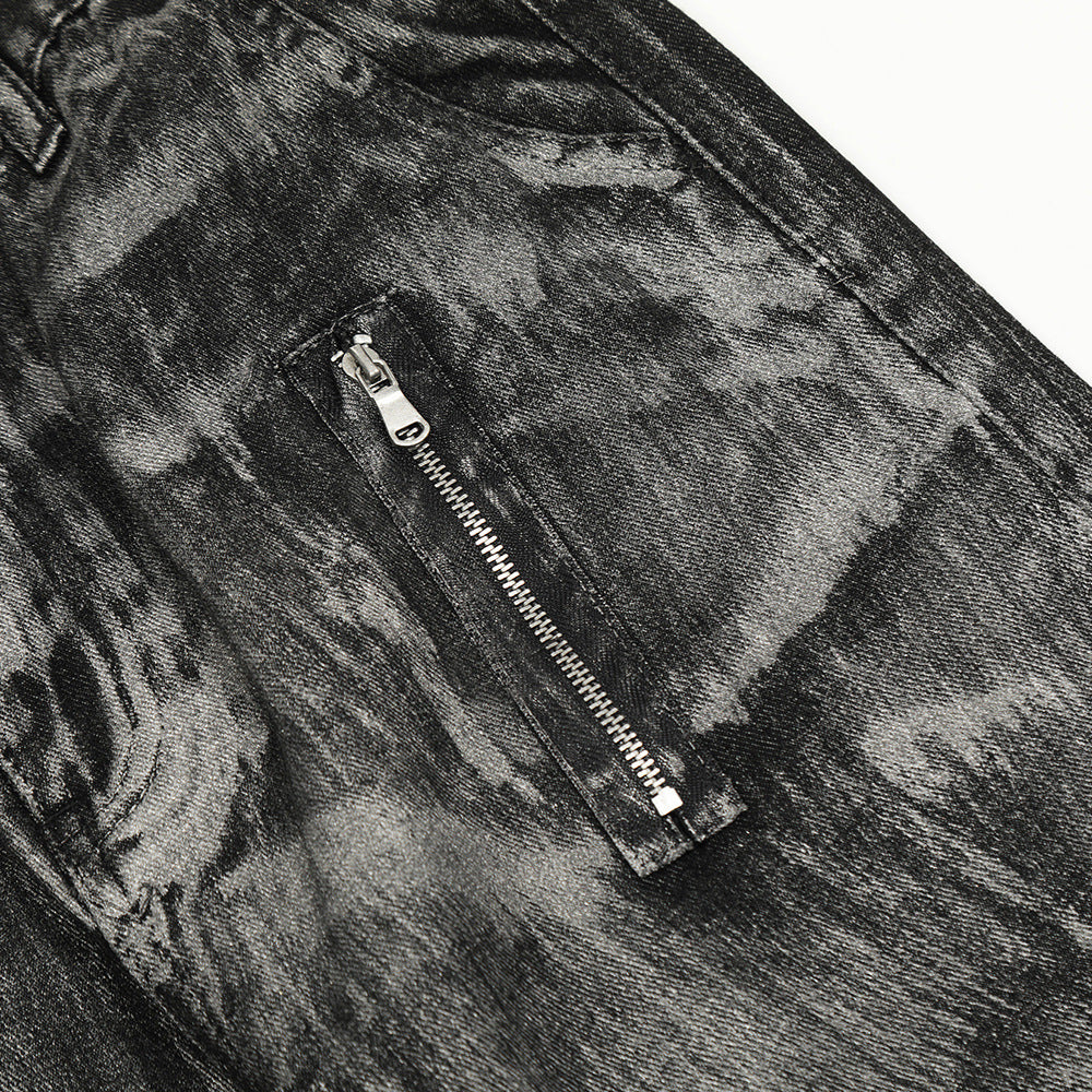 Fashion Punk Painting Dirty Jeans Men