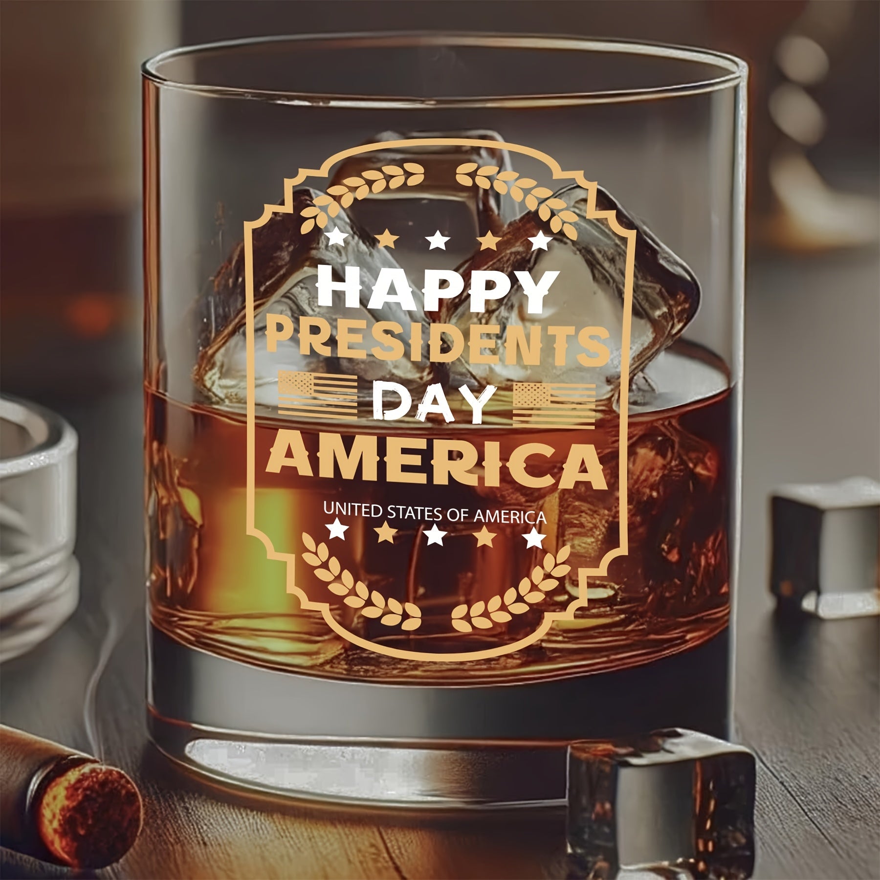 Presidents Day Mothers Day Whiskey Glass