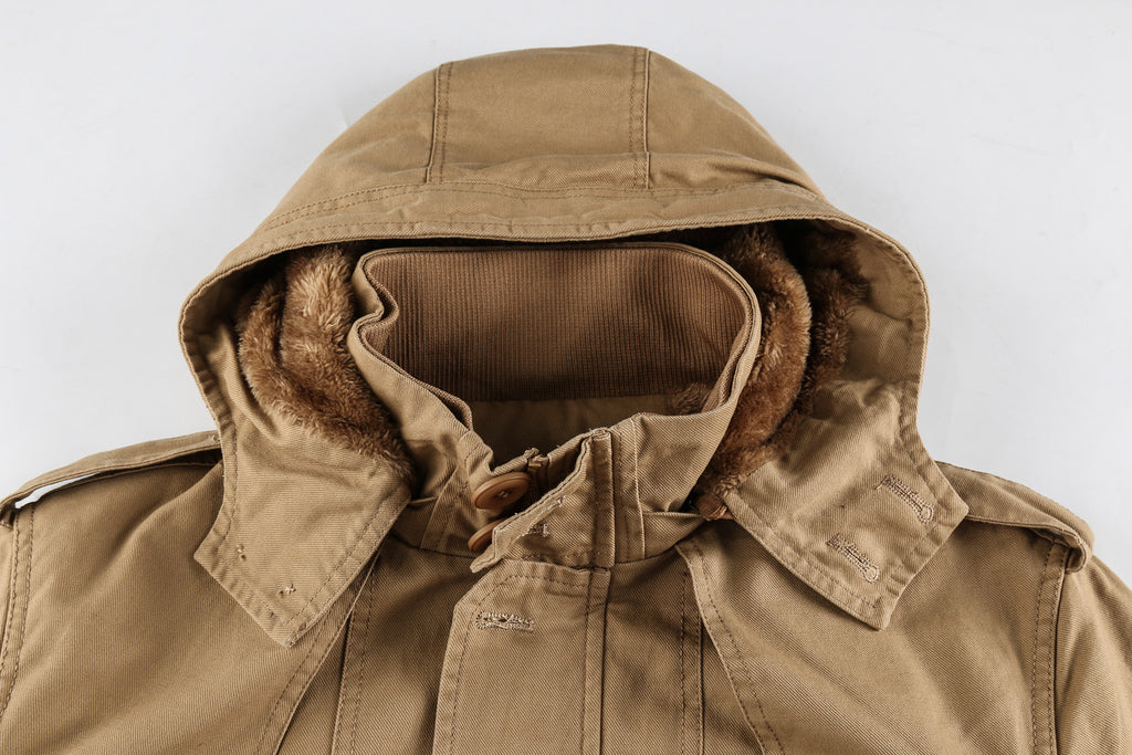 Plus Velvet Thickening Trend Fashion Multi-pocket Brief Quilted Jacket