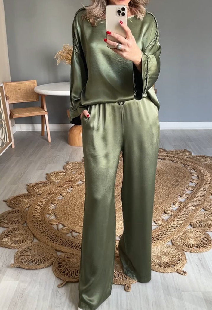 Summer Women's Fashion Solid Color Casual Suit Women